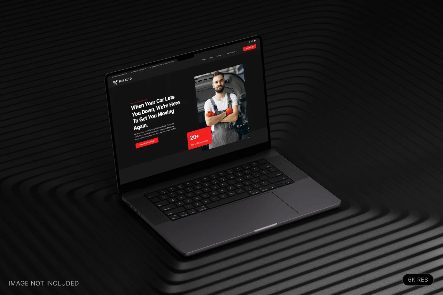 Website design of a mechanic shop.