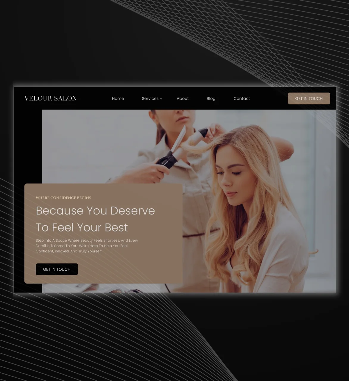 website design of a hair salon