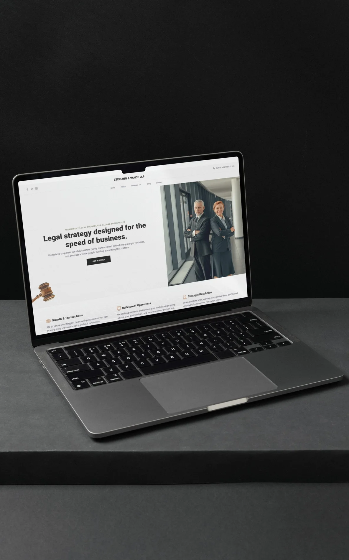 Website design for a law firm.